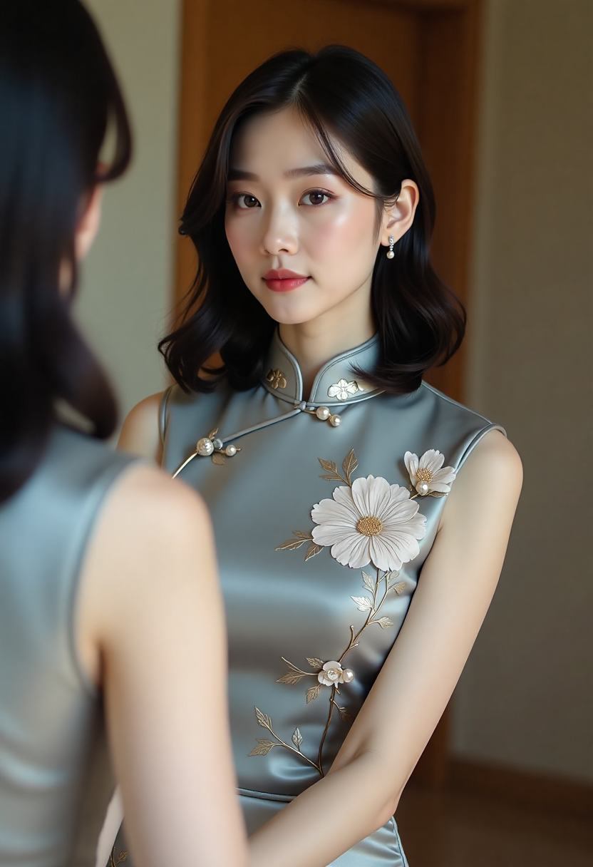 退休后的母亲独自拉着行李走出家门
